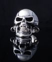 925 STERLING SILVER PIERCED SKULL LIVE TO RIDE BIK