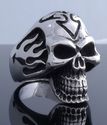 STAINLESS STEEL AMAZING SKULL SYMBOL FLAME RING US