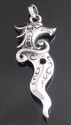 925 STERLING SILVER TRIBAL SEAHORSE RED GARNET BIK