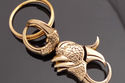 BRASS DRAGON CLAWS CHOPPER BIKER KEYRING 3.3"