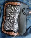 BIFOLD TRIBAL FLOWER PYTHON SKIN LEATHER WALLET