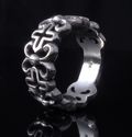 925 SILVER FLORAL GOTHIC CROSS RING US sz 7.5