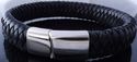 Cowhide Leather Bracelet, Stainless Steel Clasp, S