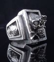 925 STERLING SILVER SKULL ROSE BONE ZIRCON LIVE TO