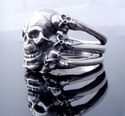 MIRROR SKULL TRIPLE BONE 925 STERLING SILVER LORD 