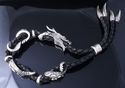 CUSTOM STERLING 925 SILVER LEATHER CLAW DRAGON GEM