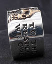 925 SILVER HALF SKULL BAND BIKER KING RING US SZ 1