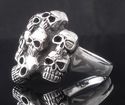 925 STERLING SILVER AMAZING SKULL YARD BIKER RING 