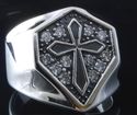 GOTHIC CROSS 925 STERLING SILVER ZIRCONIA GEM CRUS