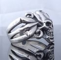 925 STERLING SILVER TRIBAL SKULL BONE BIKE RIDER C