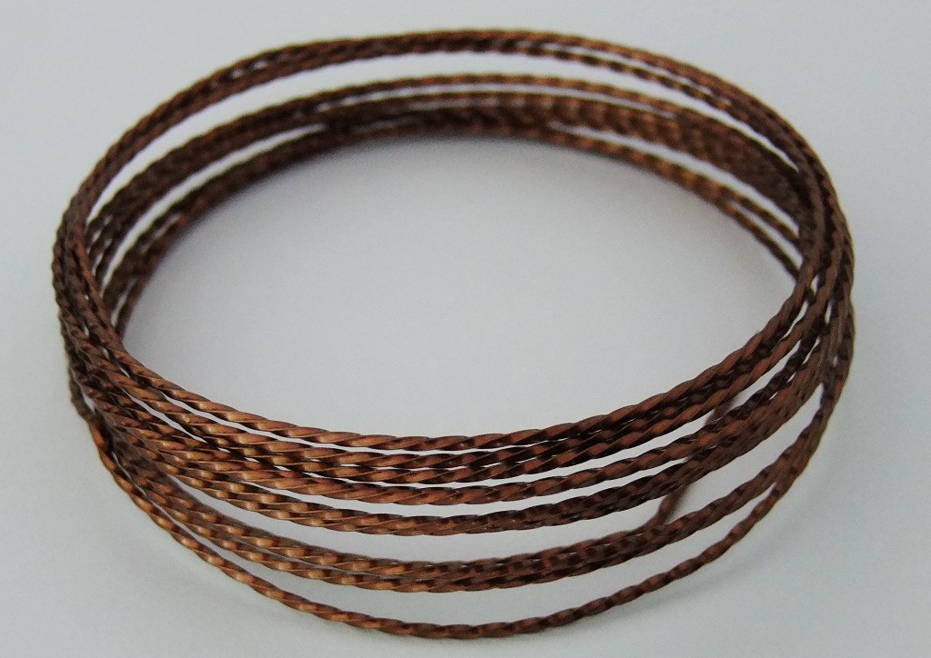 18GA Beadsmith Twisted Square Bare Copper NonTarnish Wire 8ft Wire