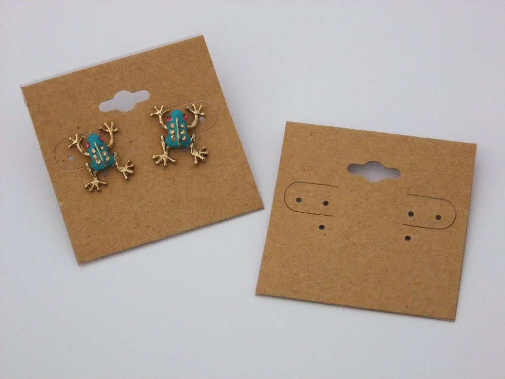 Package Of 100 Natural Color Kraft Earring Cards 2 X Inch Ebay This Plain Kraft Hanging Earring Card Has A Hole For On Hook Top Display And Also The Flap Back That Will Allow It To Be Placed
