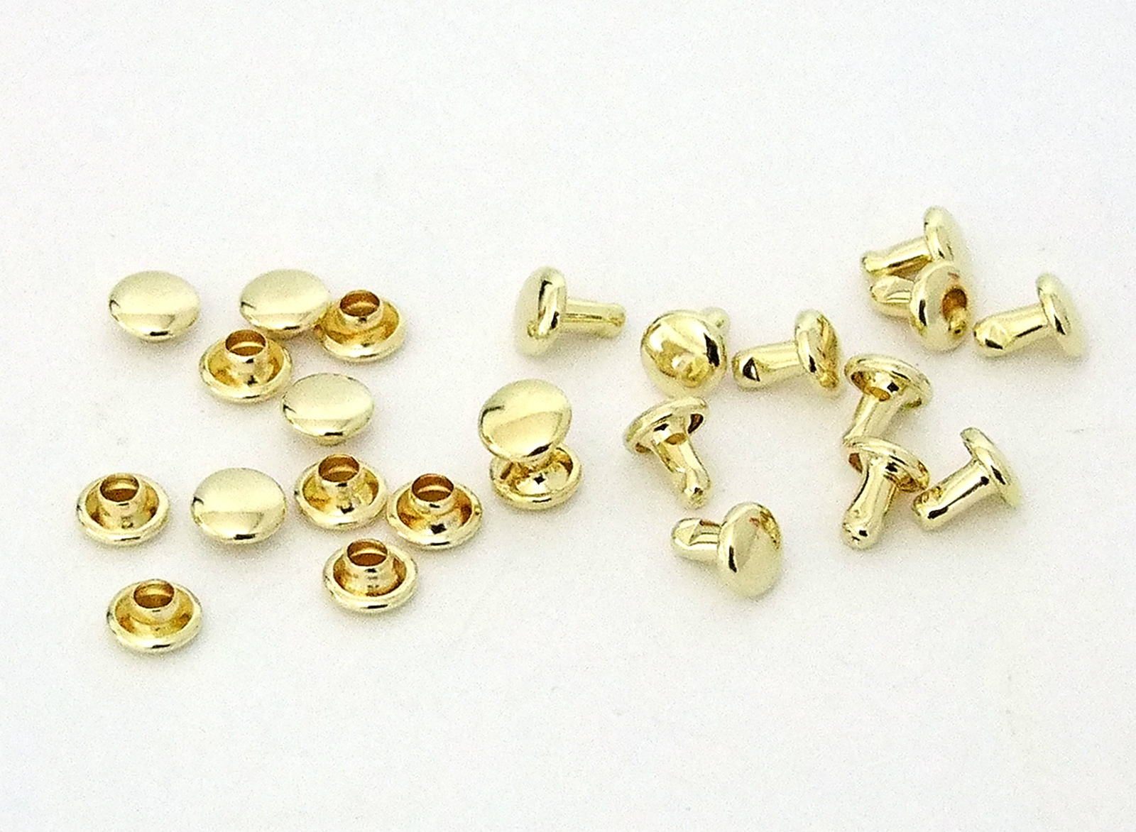 6mm Diameter Brass Plated Compression Rivets Package of 12 790524440566