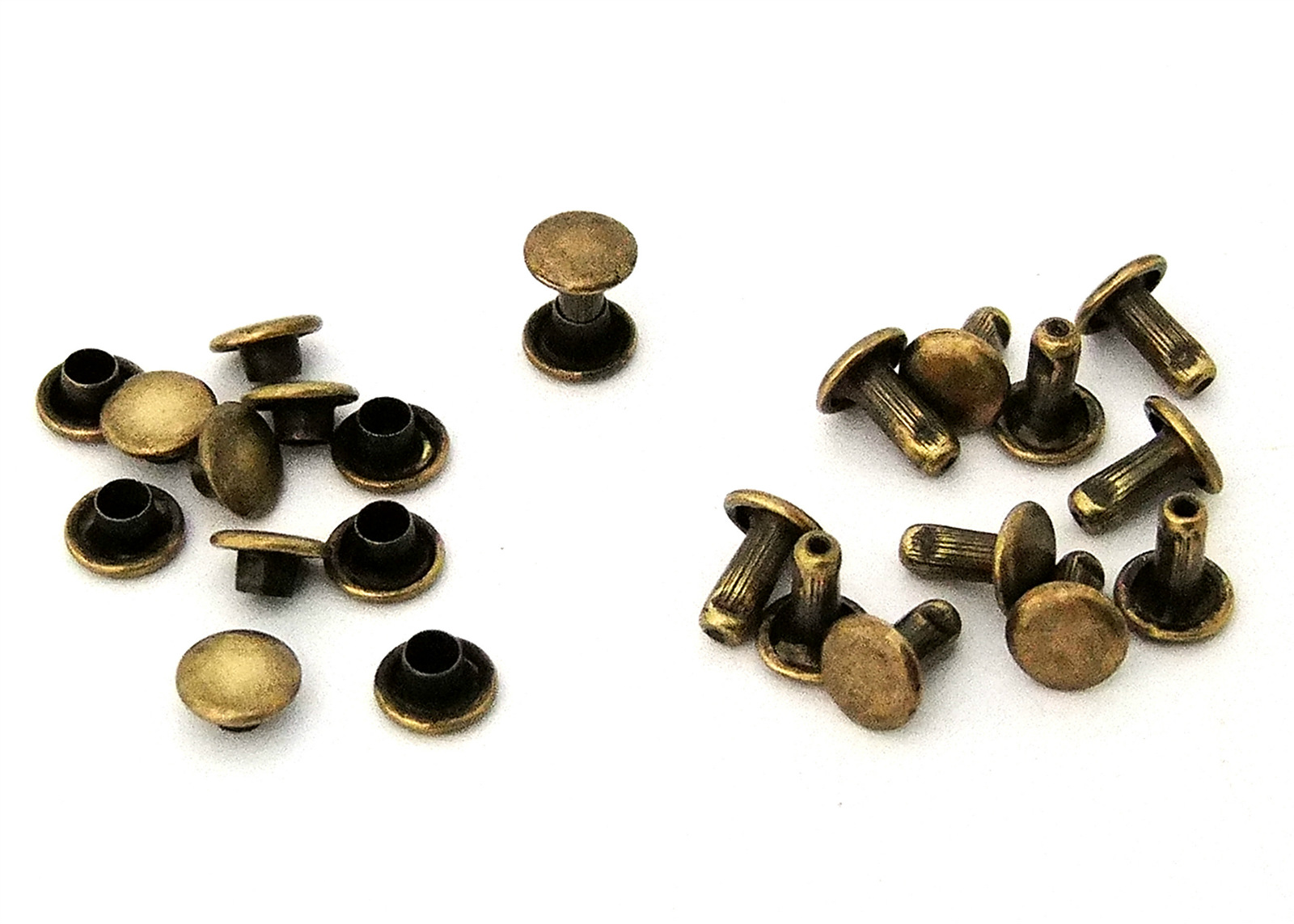 7mm Diameter Antique Brass Plated Compression Rivets Package of 12 | eBay