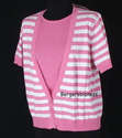 NWT Cathy Daniels Striped Mock 2 Pc Sweater Sz LG 