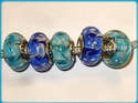 5 ABALORIOS DE MURANO Y PLATA925 COMPATIBLE CON PA