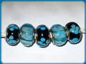 5 ABALORIOS DE MURANO Y PLATA925 COMPATIBLE CON PA