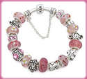 Pulsera 20cm Plata925 18 Abalorios, Adaptable a Pa
