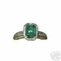 Emerald and Diamond Ring with 2 side rings New