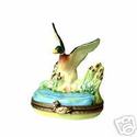 Limoges Porcelain Box Flying Duck Collectible NEW