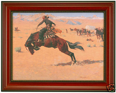 FrameHouseGallery : Bronc by Frederick Remington Cowboy Bucking Horse Cnvas
