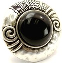 VINTAGE STYLE ROUND CHUNKY SILVER METAL BLACK FORM