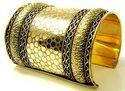 EXTRA WIDE BOLLYWOOD GOLD PLATE CUFF BRACELET BANG