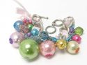 MULTI COLOR CHUNKY GLASS PEARL COUTURE SILVER BRAC