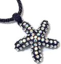 CLEAR AB CRYSTAL BLACK STARFISH COUTURE CHARM NECK