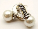 WHITE PEARL TWO TONE CABLE LINEAR STUD COUTURE EAR