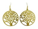 GOLD PLATE TREE OF LIFE ETERNITY CIRCLE CHARM EARR