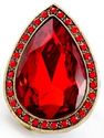 RED SIAM CRYSTAL BURNISHED GOLD TEARDROP GLASS COU