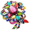 MULTI COLOR AB CRYSTAL COUTURE BRIDAL FLOWER BOUQU