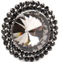 NEW JET BLACK GRAY CRYSTAL COUTURE STATEMENT ADJUS