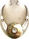 LARGE ROUND ABALONE SHELL MOTHER OF PEARL MEDALLIO