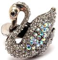 SILVER CLEAR AB WHITE OPAL CRYSTAL SWAN BIRD STATE