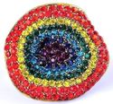 MULTI COLOR RAINBOW RHINESTONE COUTURE STATEMENT A