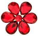 LARGE BOLD RUBY RED GLASS FLOWER COUTURE BRIDAL PA