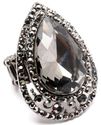 RETRO VINTAGE STYLE HEMATITE JET BLACK CRYSTAL COU