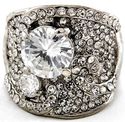 CLEAR CUBIC ZIRCONIA CZ CRYSTAL COUTURE SILVER STA