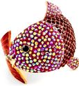 BRILLIANT RED SIAM AB CRYSTAL FISH SCALES GOLD COY