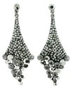 BLACK GRAY CRYSTAL TEARDROP CLUSTER COUTURE CHANDE