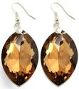 NEW SMOKY TOPAZ CRYSTAL TEARDROP DANGLE COUTURE CH