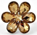 NEW BOLD SMOKY TOPAZ GLASS FLOWER COUTURE BRIDAL P