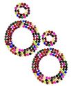 NEW MULTI COLOR RHINESTONE HOOP CIRCLE LONG COUTUR