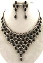 BLACK CLEAR CRYSTAL RHINESTONE DROPLETS COUTURE BR