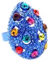 ROYAL BLUE SAPPHIRE MULTI COLOR CRYSTAL TEARDROP C