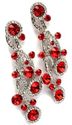 RED CLEAR CRYSTAL RHINESTONE BUBBLES LONG CHANDELI