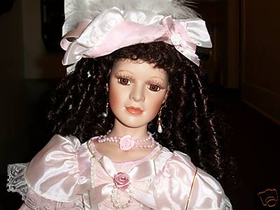 Alexandra Collection by Hollylane Porcelain Doll, A Certificate Sewn on  Doll's Back, 26'' 