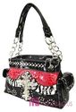 Western Patent Zebra Bling CROSS Pocket Tote Bag H